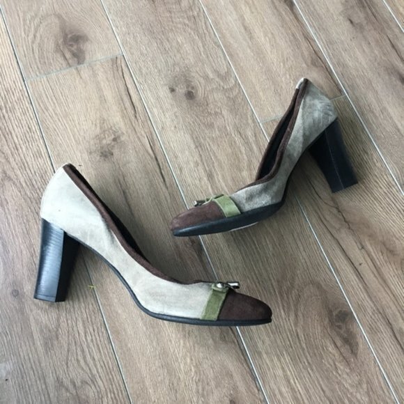 PRATESI Made in Italy Buckle Suede block 3” Heels - Picture 4 of 7